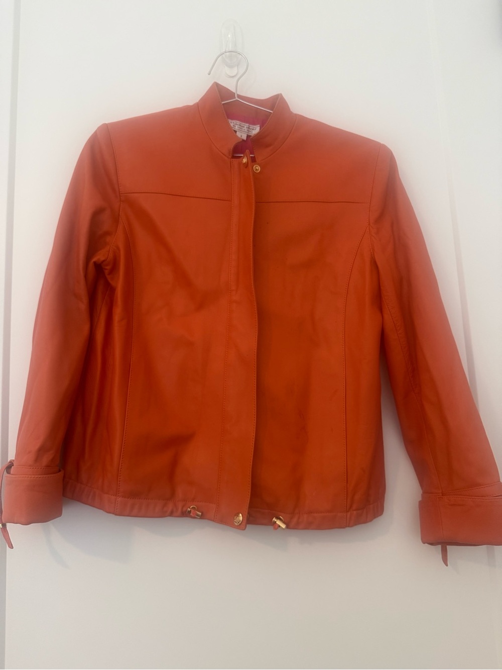 St. John Sport by Marie Gray Orange Leather Jacket